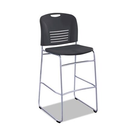 Safco Safco, VY SLED BASE BISTRO CHAIR, BLACK SEAT/BLACK BACK, SILVER BASE 4295BL